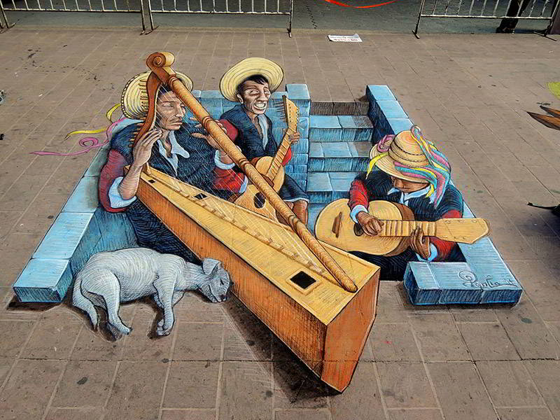 3D Streetart ‘Músicos Chiapas’ – Mexico