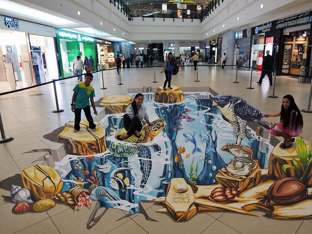 3D Streetpainting ECE City Center Doha, Qatar