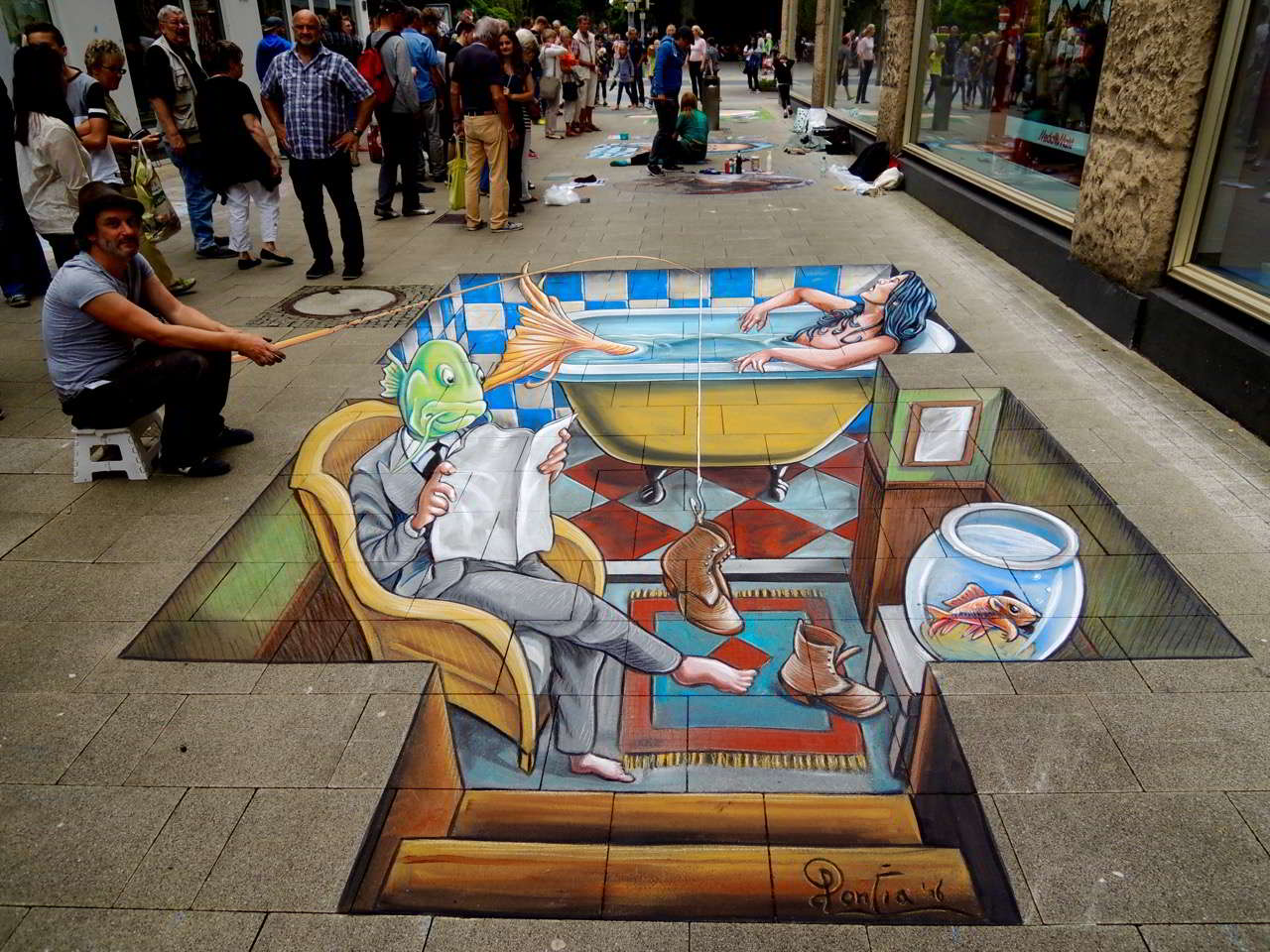 3D Streetpainting Internationales Street Art Festival Wilhelmshaven 2016