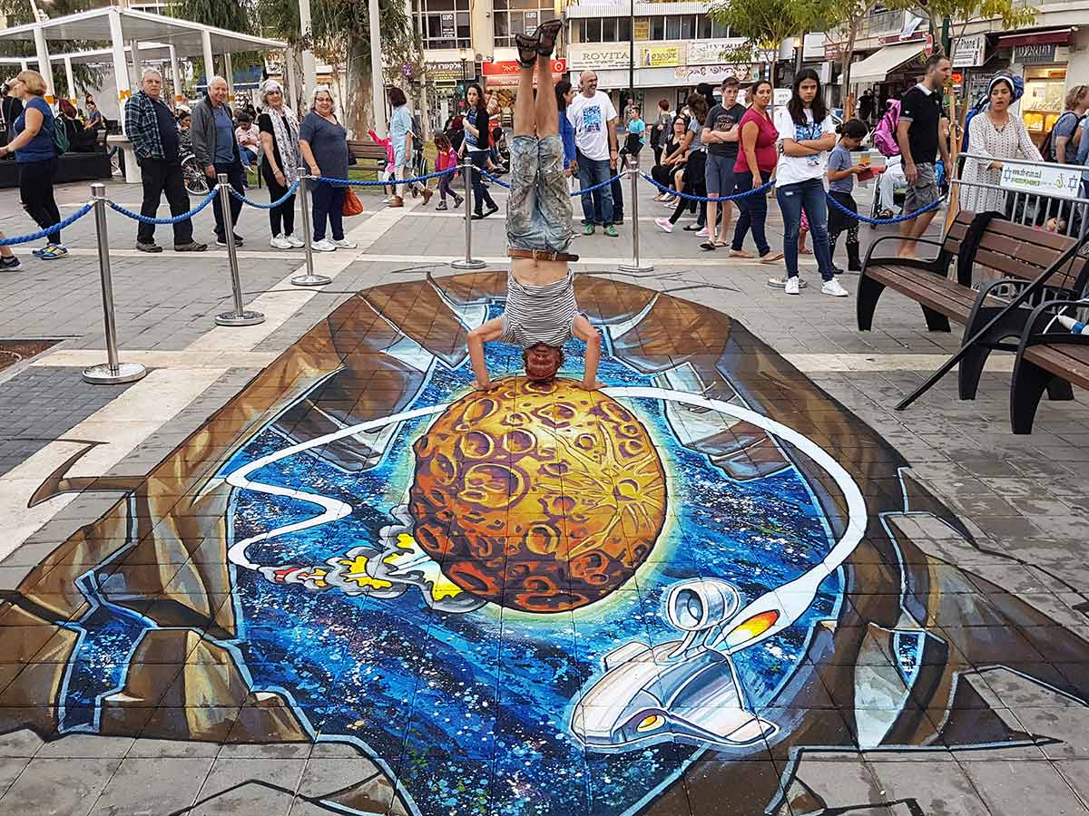 3D Streetpainting 2 at Alufa Streetart Festival, Israël