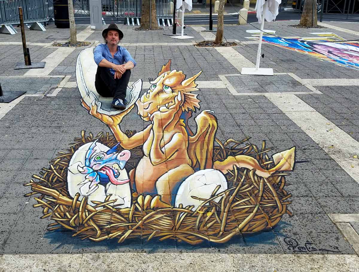 3D Streetpainting 4 at Alufa Streetart Festival, Israël