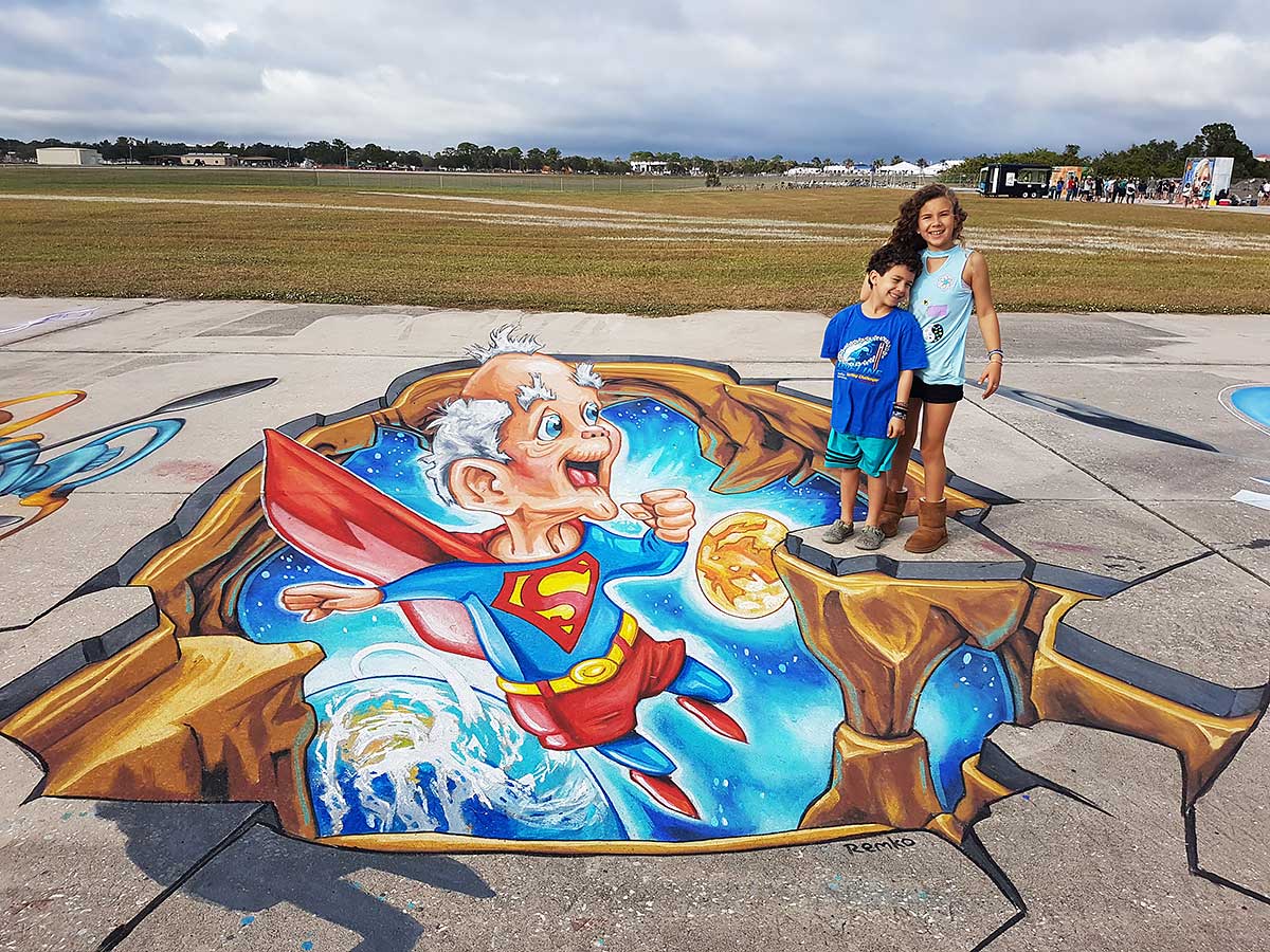 3D Streetpainting at Sarasota Chalk Festival 2017 USA