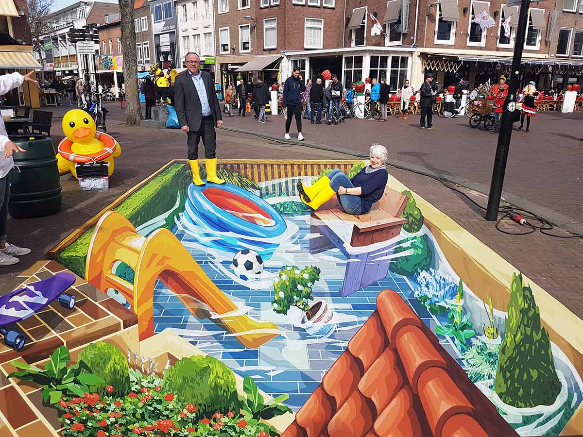 3D Streetpainting Flooding Garden, Tiel
