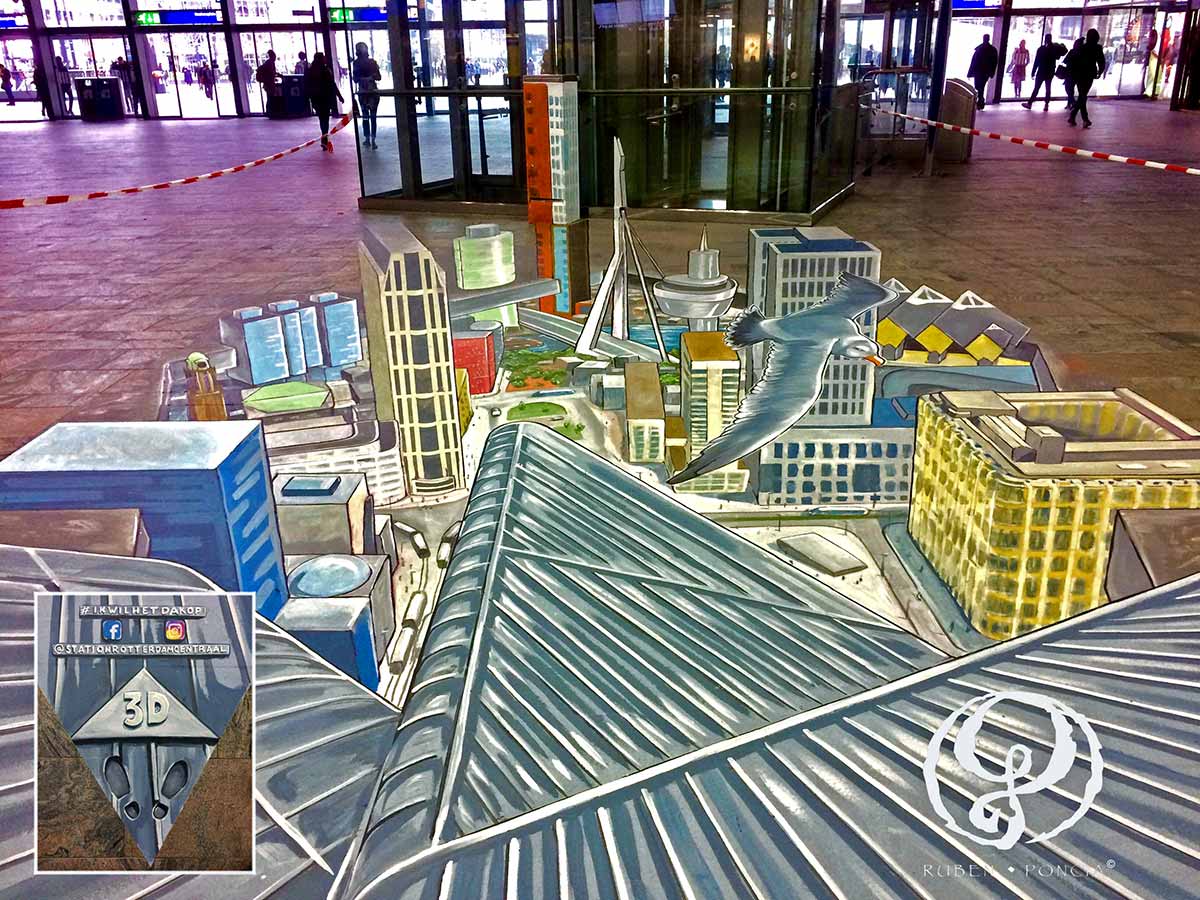 3D Street Painting at Central Station, Rotterdam