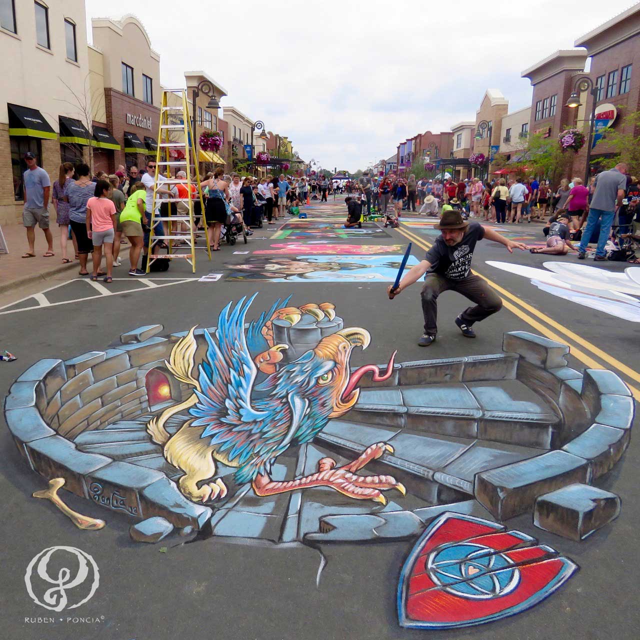 3D Streetpainting at Arbor Lakes Chalkfest, Minneapolis, USA