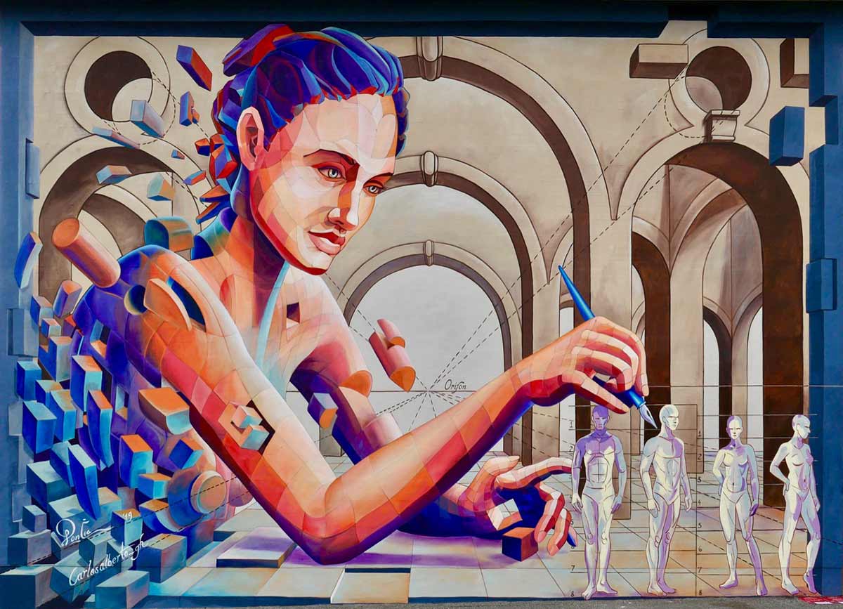 3D Mural ‘Musen’ in Brande, Denmark