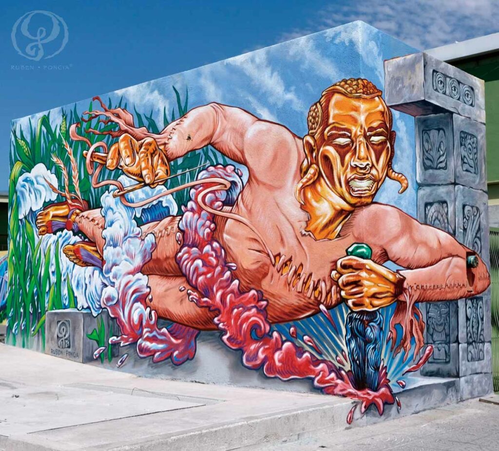 3d-mural-3d-streetpainting-ruben-poncia-3d-streetart-xipe-totec-queretaro-mexico